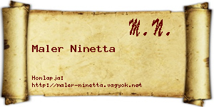 Maler Ninetta névjegykártya